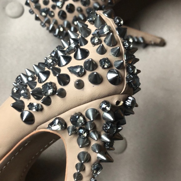 Sam Edelman Roza Lorissa Tan Nude Leather Studded Pump. Size 8.5 - Picture 2 of 5